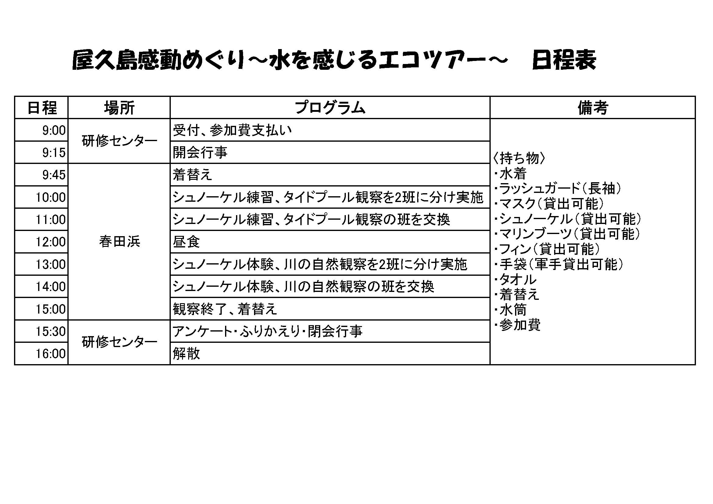 水を感じるエコツアー